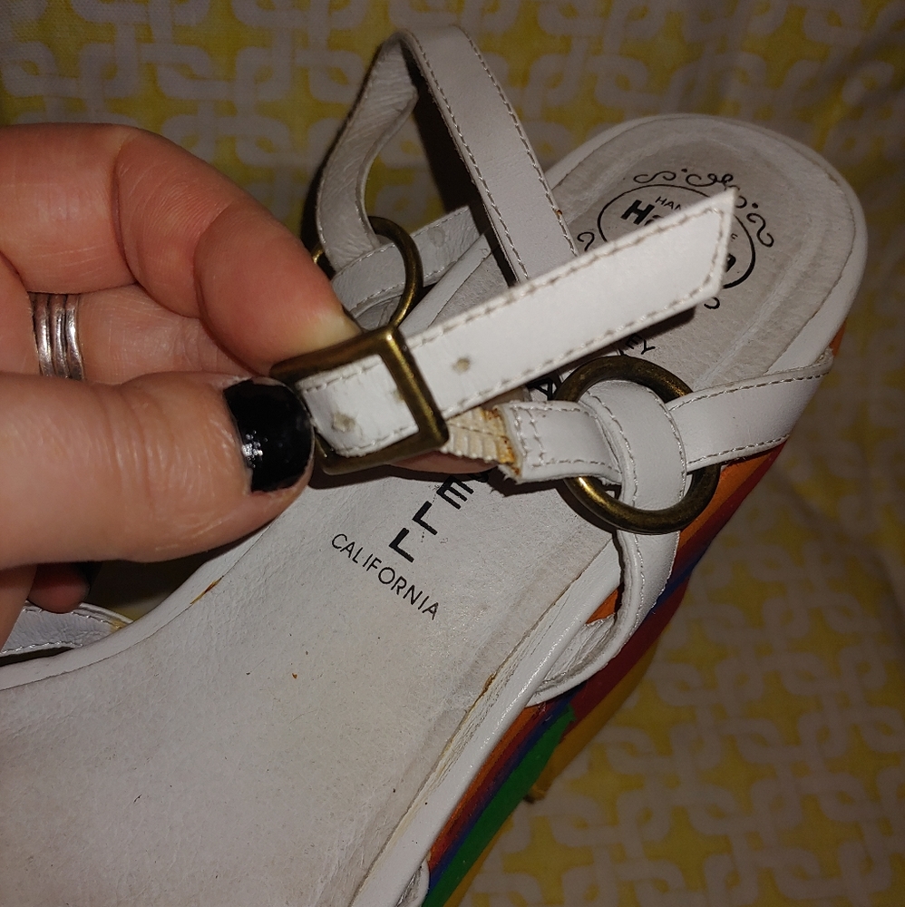 Jeffrey Campbell White Strappy Rainbow Platform Sandals - Picture 9 of 16